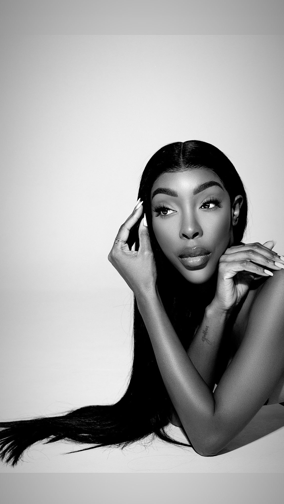 Black and white beauty portrait